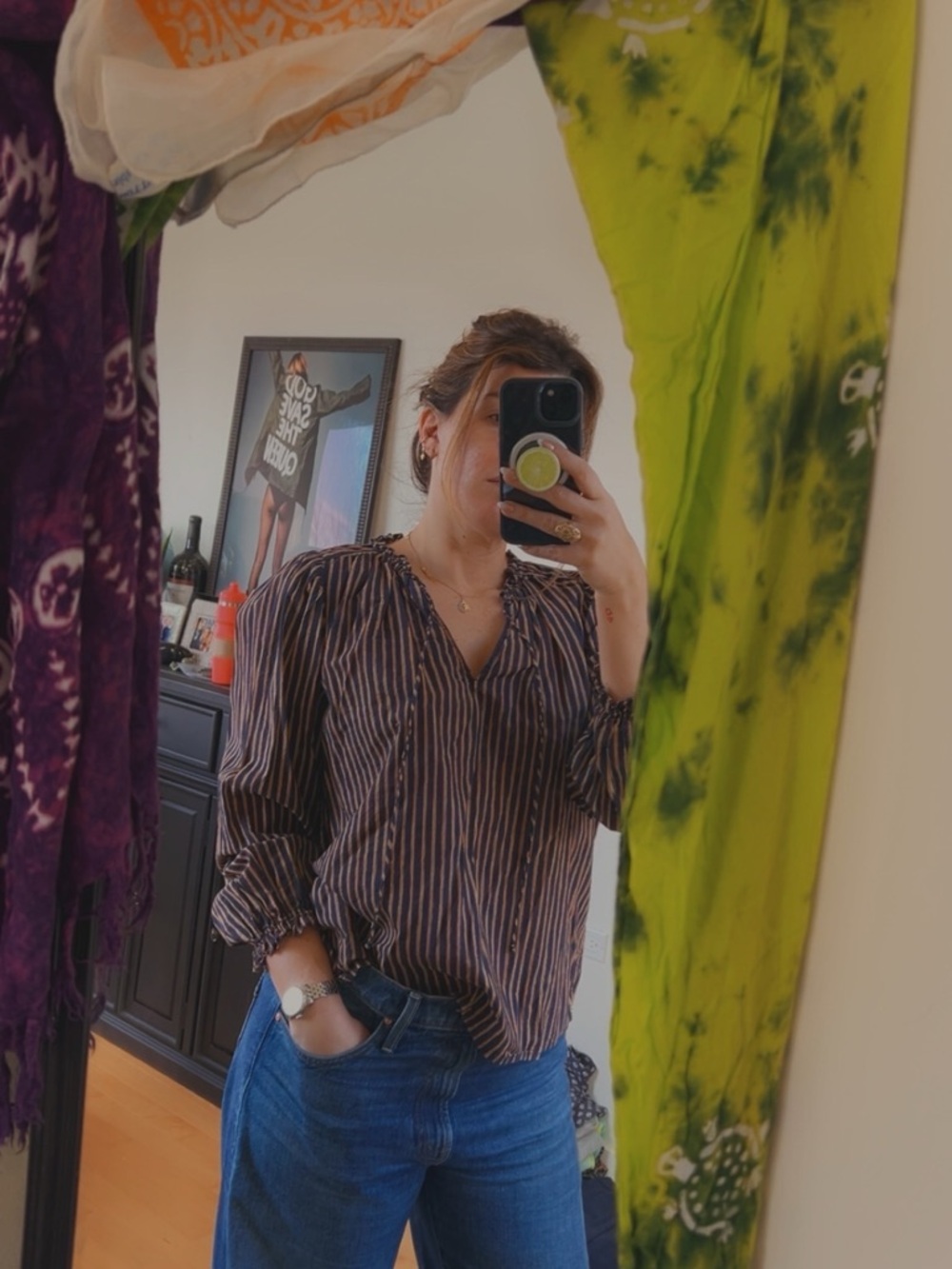 Velvet 100% cotton long sleeve top